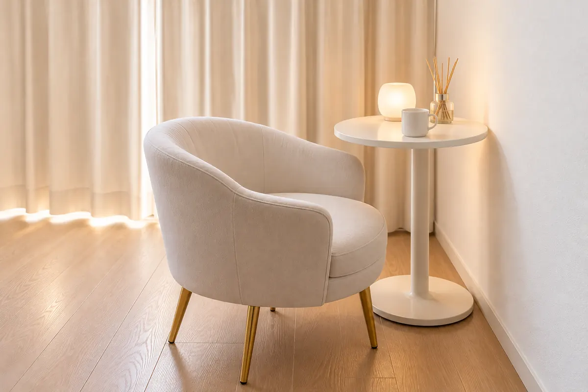 施術ルームのくつろぎコーナー